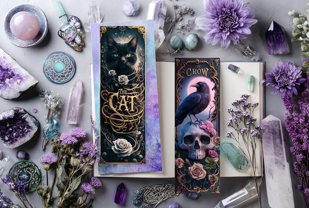 Tarot Bookmarks - CAT & CROW (pack of 2)