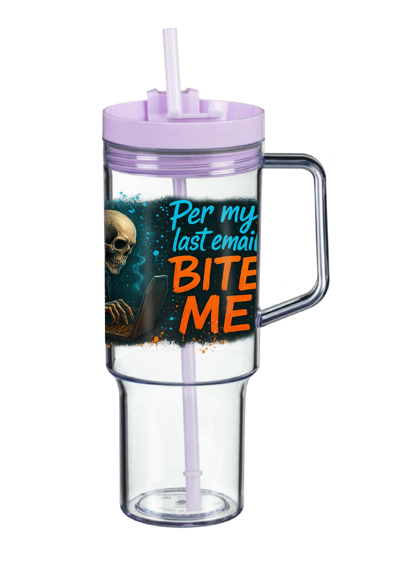 40oz Tumbler – Per My Last Email Bite Me – Funny Gothic Work Mug – Sarcastic Alt Gift for Coffee Lovers