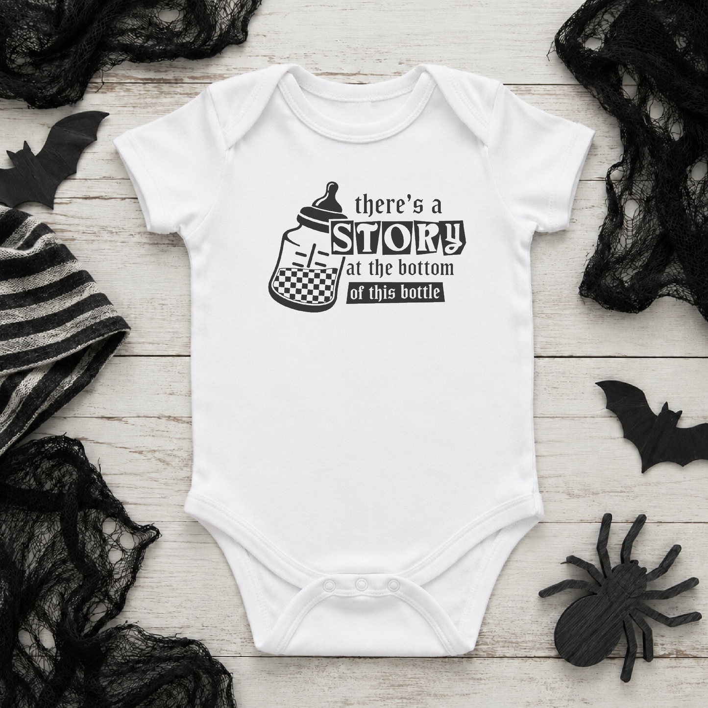 There’s A Story At The Bottom Of This Bottle Baby Vest | Funny Babygrow | New Baby Gift