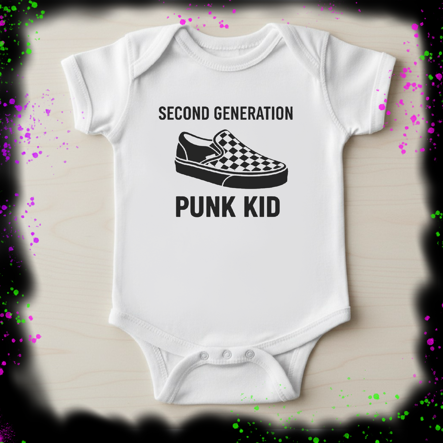Second Generation Punk Kid Baby Vest | Punk Babygrow | Alternative Baby Gift