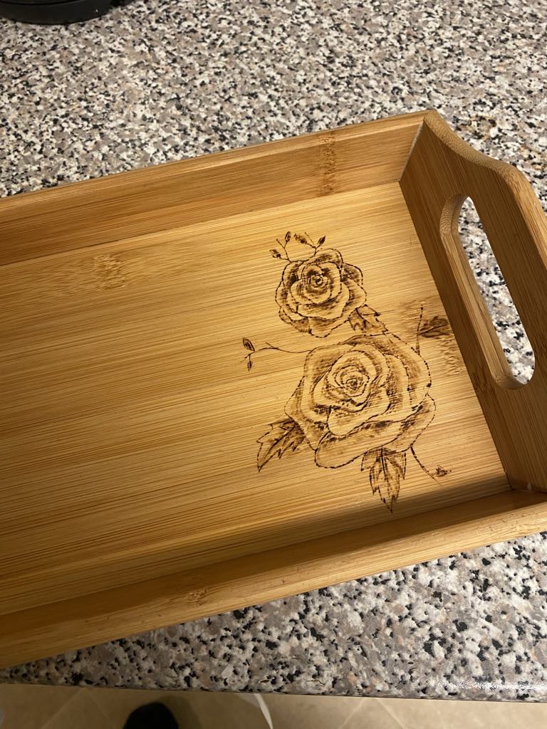 Engraved Bamboo Tea Tray