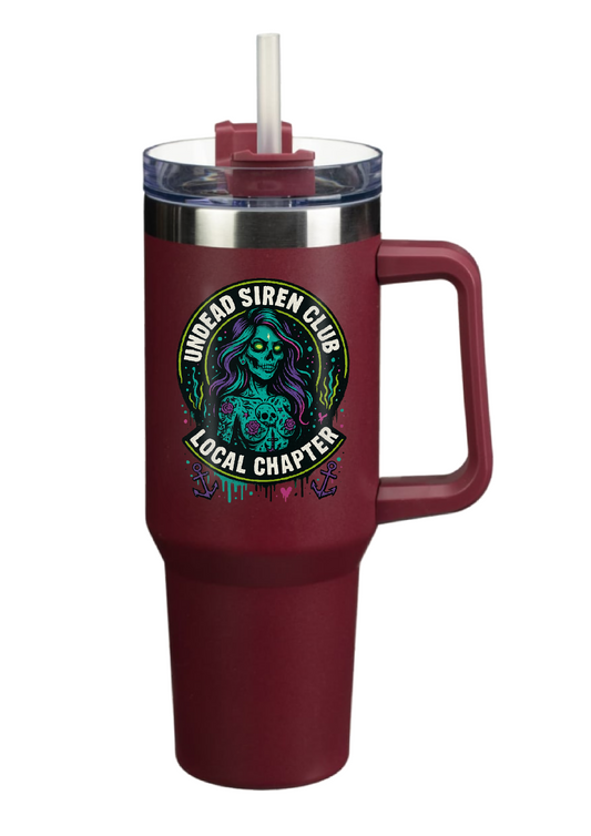40oz Tumbler – Undead Siren Club Local Chapter Gothic Mermaid Mug – Horror Alt Gift for Coffee Lovers