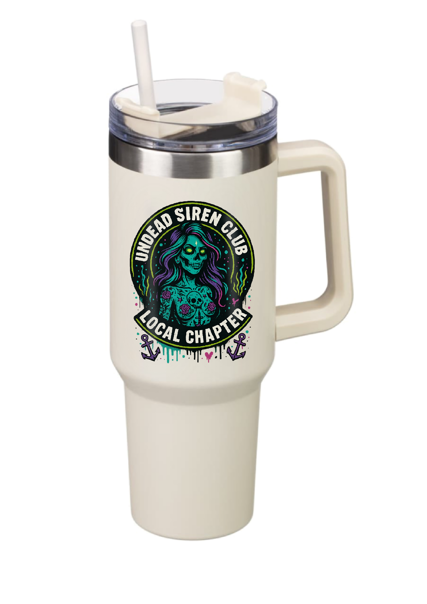 40oz Tumbler – Undead Siren Club Local Chapter Gothic Mermaid Mug – Horror Alt Gift for Coffee Lovers