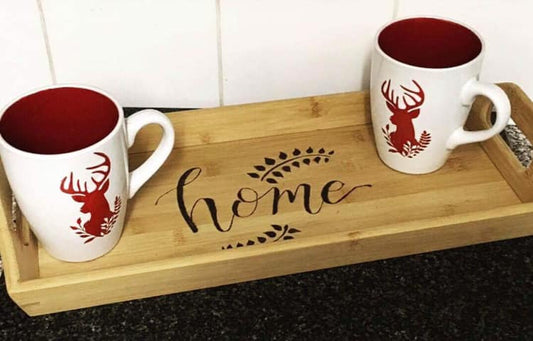Engraved Bamboo Tea Tray