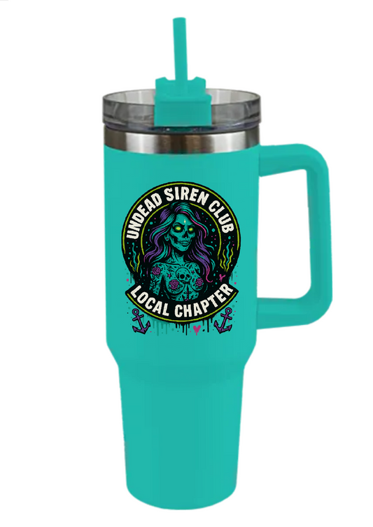 40oz Tumbler – Undead Siren Club Local Chapter Gothic Mermaid Mug – Horror Alt Gift for Coffee Lovers