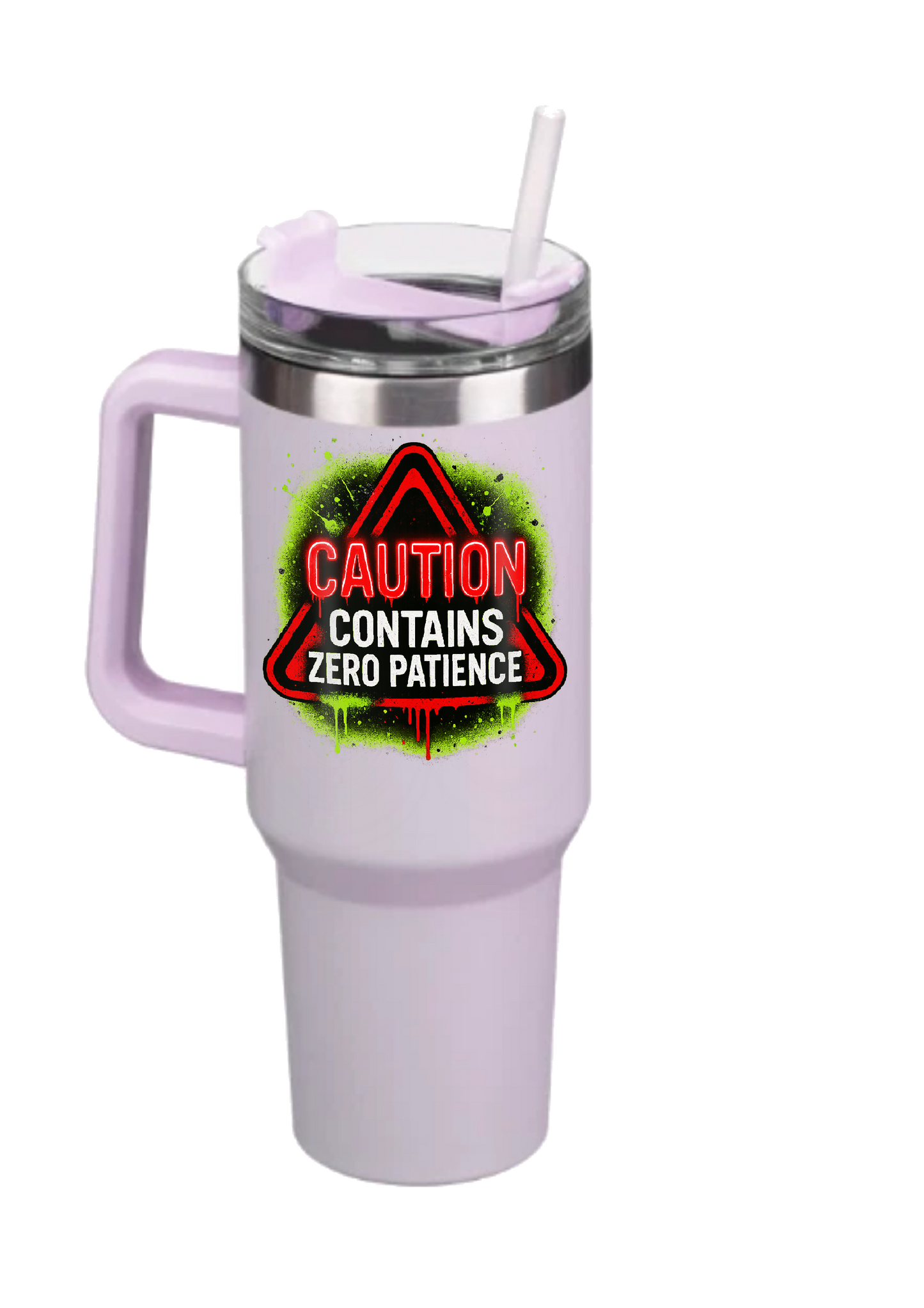 40oz Tumbler-Caution Contains Zero Patience- Funny Gothic Alt Travel Mug-Sarcastic Gift for Coffee Lovers
