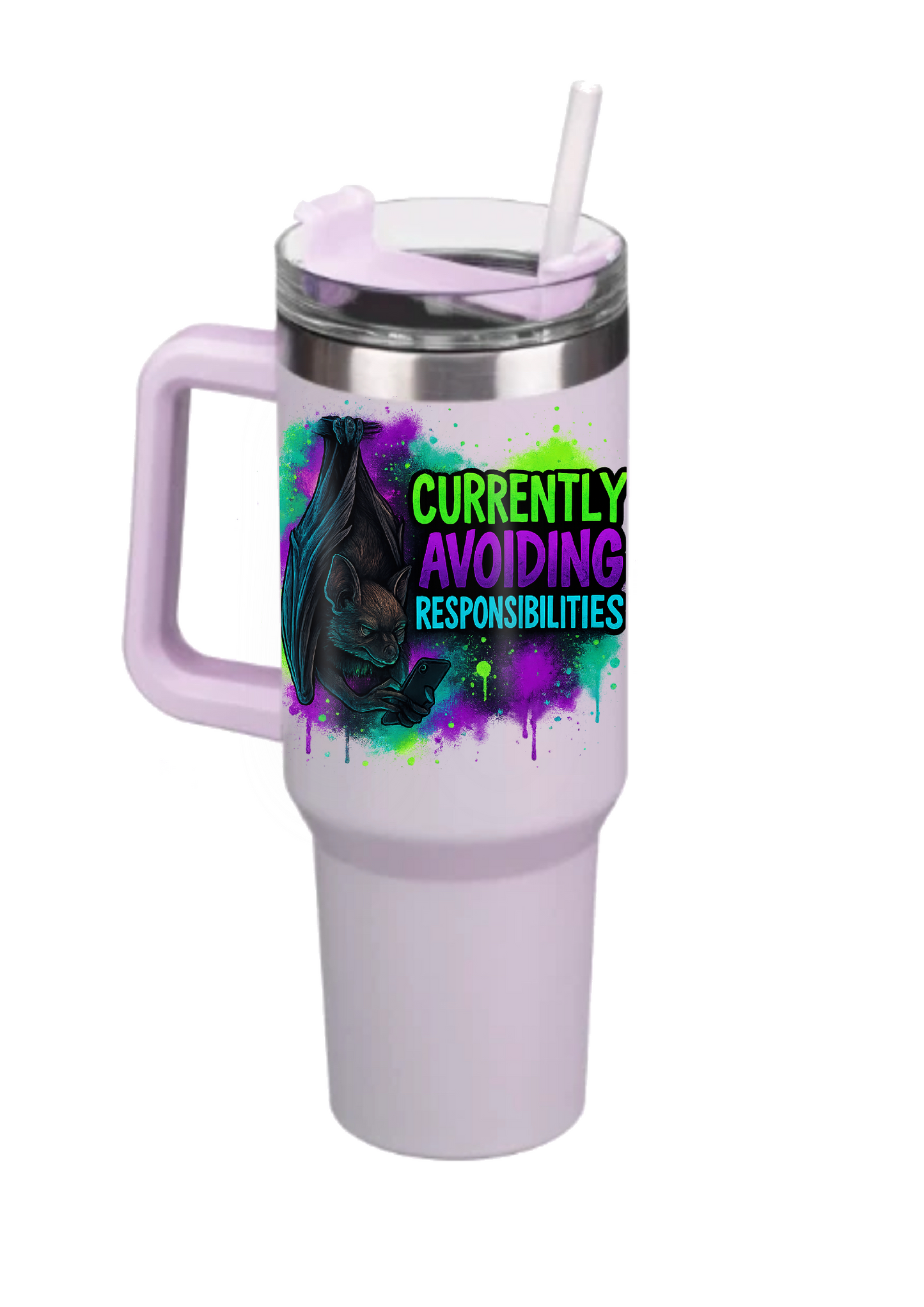 40oz Tumbler – Currently Avoiding   Responsibilities Funny Gothic Alt Mug – Sarcastic Gift for Coffee Lovers