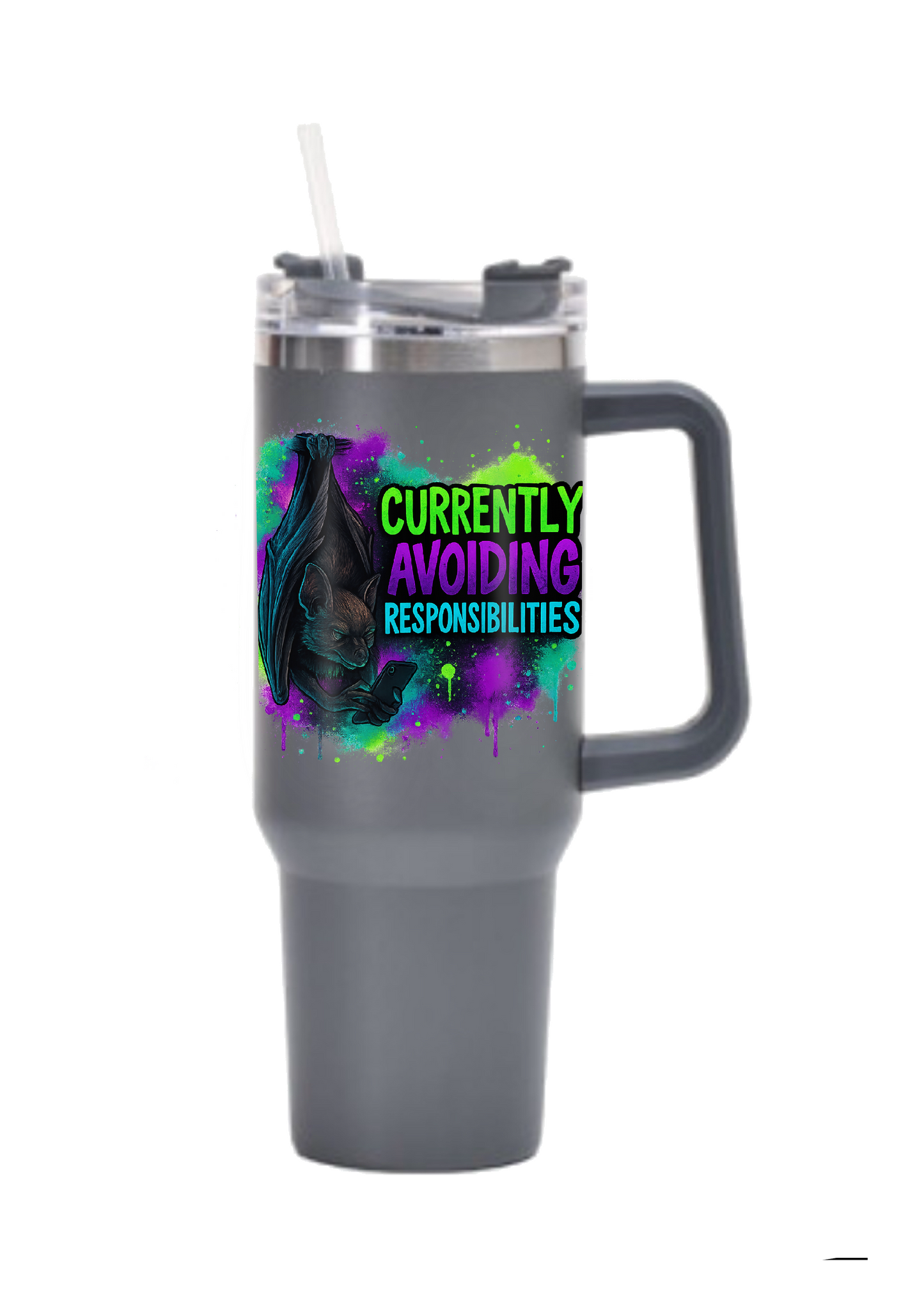 40oz Tumbler – Currently Avoiding   Responsibilities Funny Gothic Alt Mug – Sarcastic Gift for Coffee Lovers