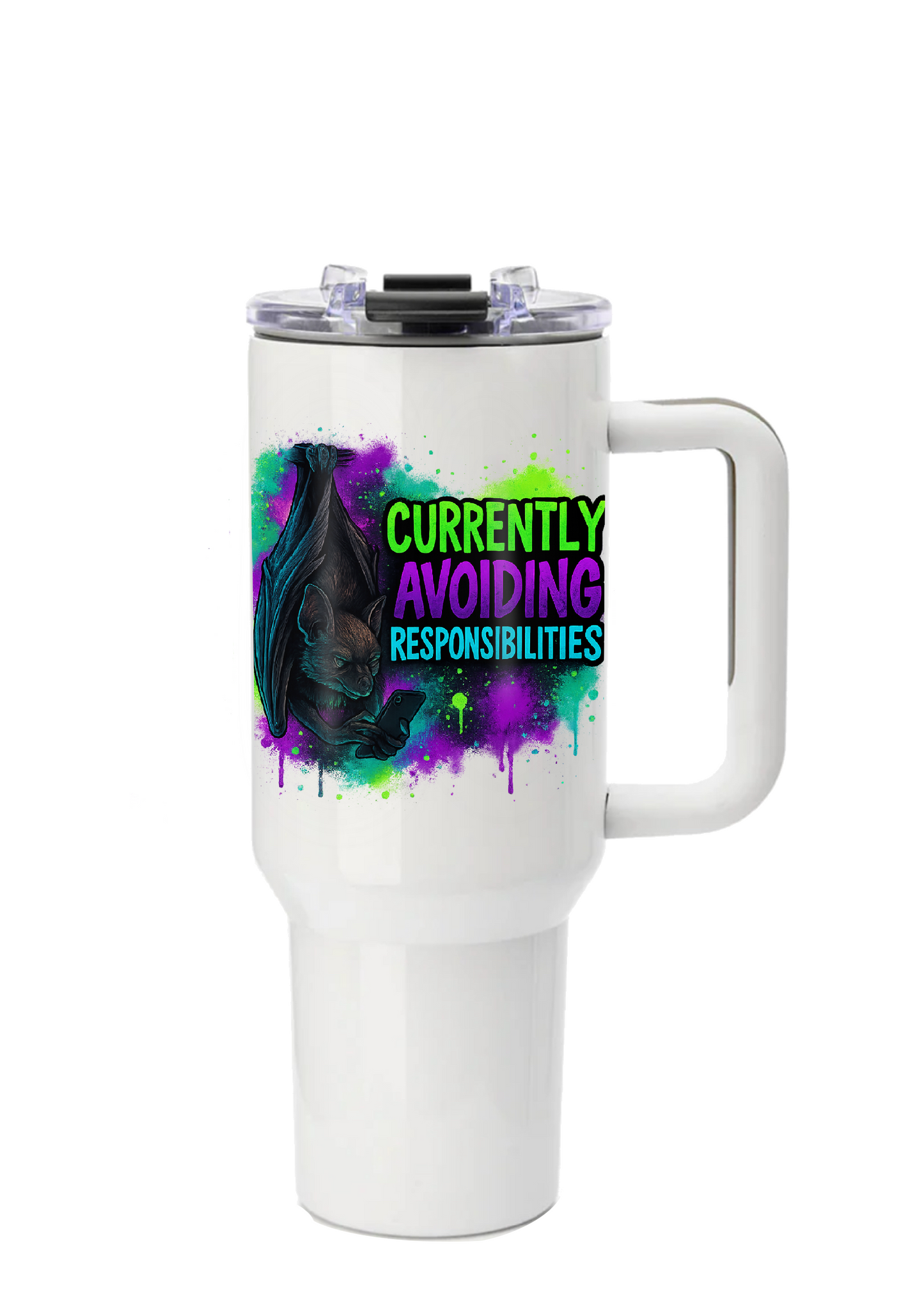 40oz Tumbler – Currently Avoiding   Responsibilities Funny Gothic Alt Mug – Sarcastic Gift for Coffee Lovers