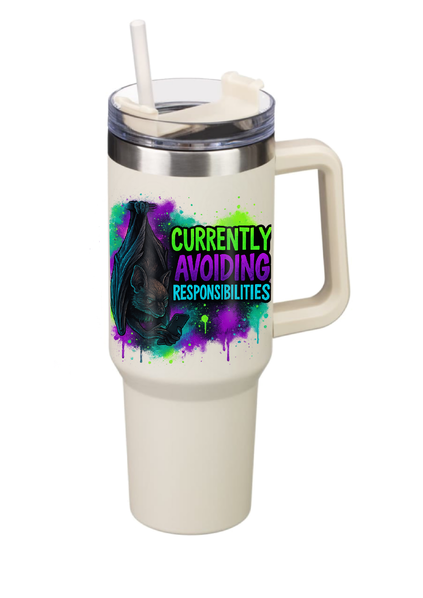 40oz Tumbler – Currently Avoiding   Responsibilities Funny Gothic Alt Mug – Sarcastic Gift for Coffee Lovers