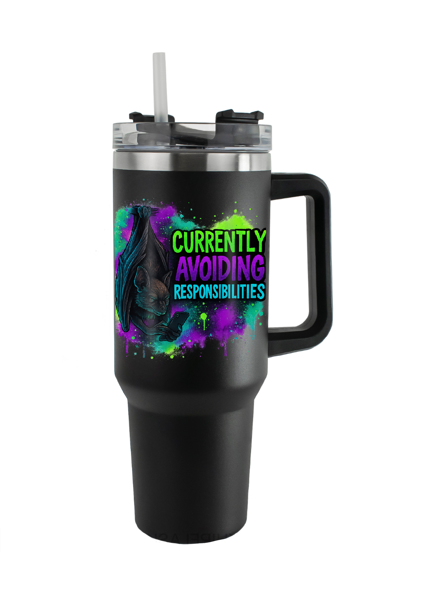 40oz Tumbler – Currently Avoiding   Responsibilities Funny Gothic Alt Mug – Sarcastic Gift for Coffee Lovers