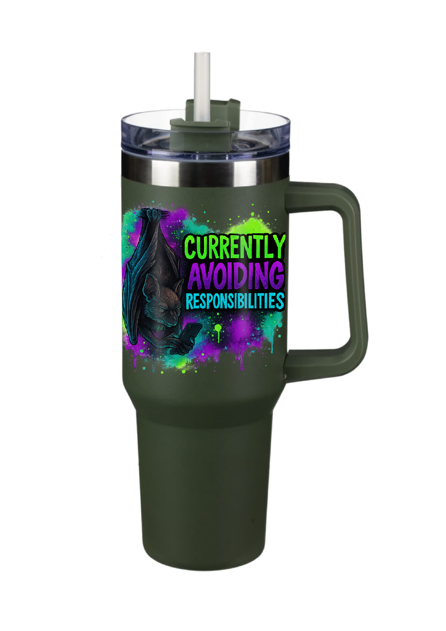 40oz Tumbler – Currently Avoiding   Responsibilities Funny Gothic Alt Mug – Sarcastic Gift for Coffee Lovers