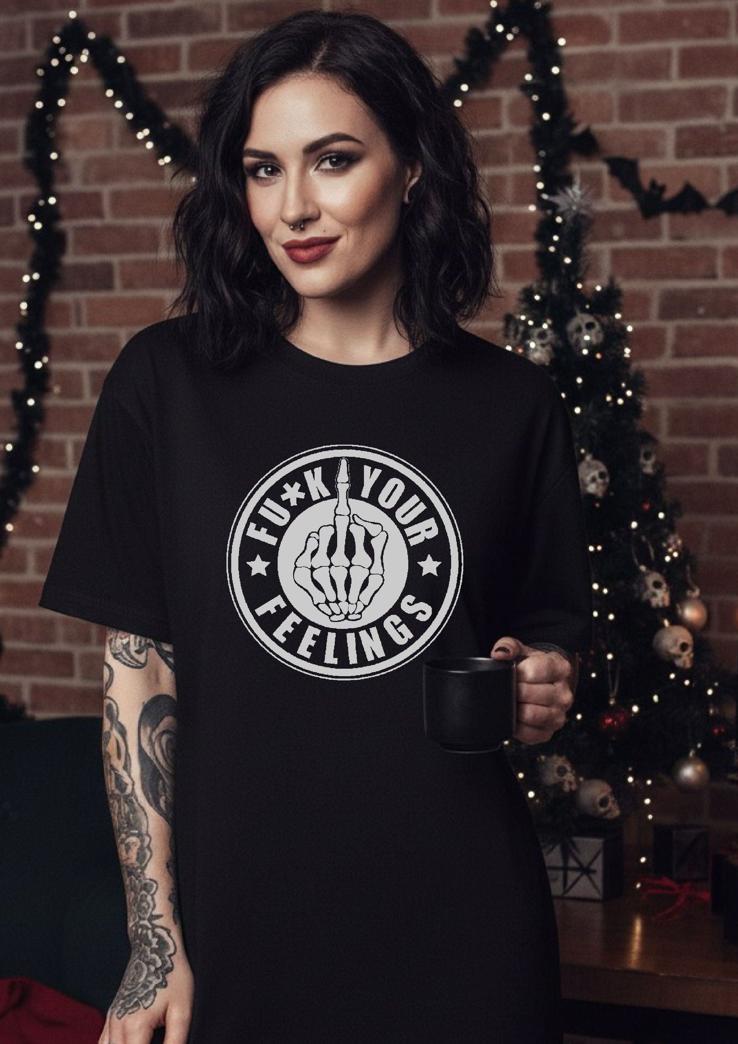 “F*ck Your Feelings” T-Shirt | Funny Gothic Graphic Tee | Alternative Punk Rock Clothing | Sarcastic Unisex Shirt