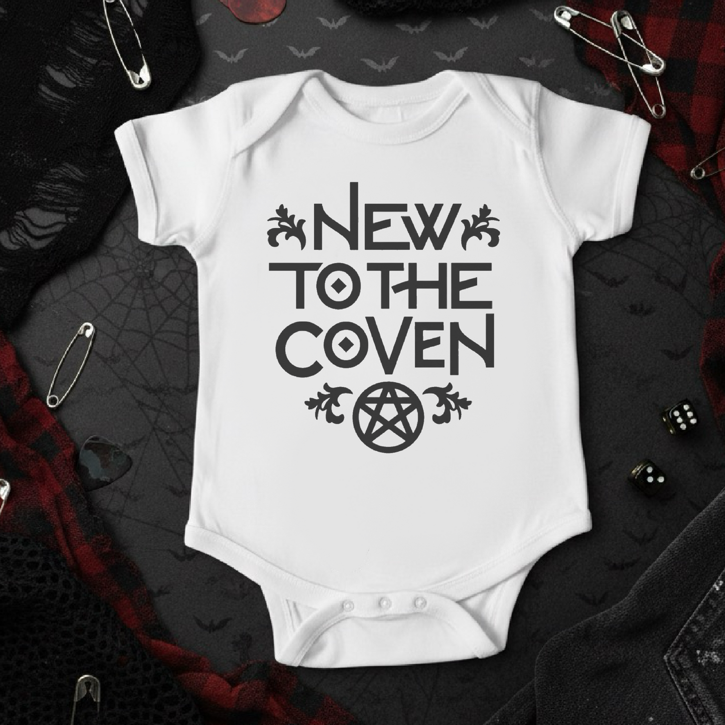 New To The Coven Baby Vest | Witchy Babygrow | Gothic Baby Gift