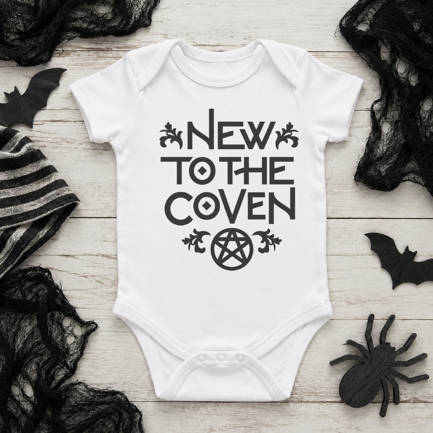 New To The Coven Baby Vest | Witchy Babygrow | Gothic Baby Gift