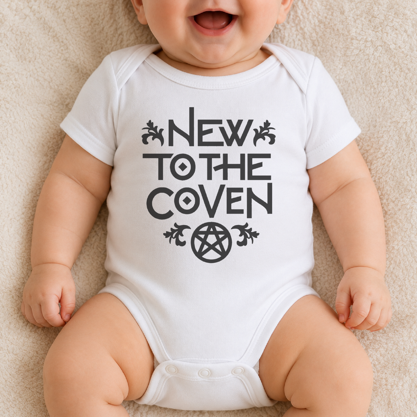 New To The Coven Baby Vest | Witchy Babygrow | Gothic Baby Gift