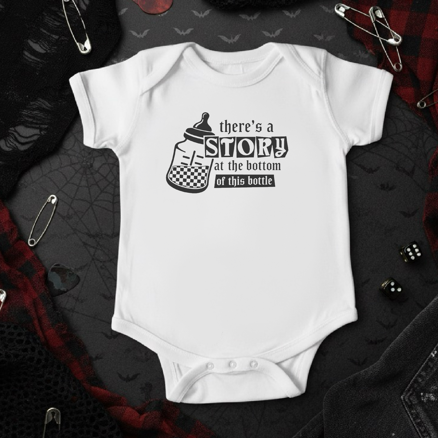There’s A Story At The Bottom Of This Bottle Baby Vest | Funny Babygrow | New Baby Gift