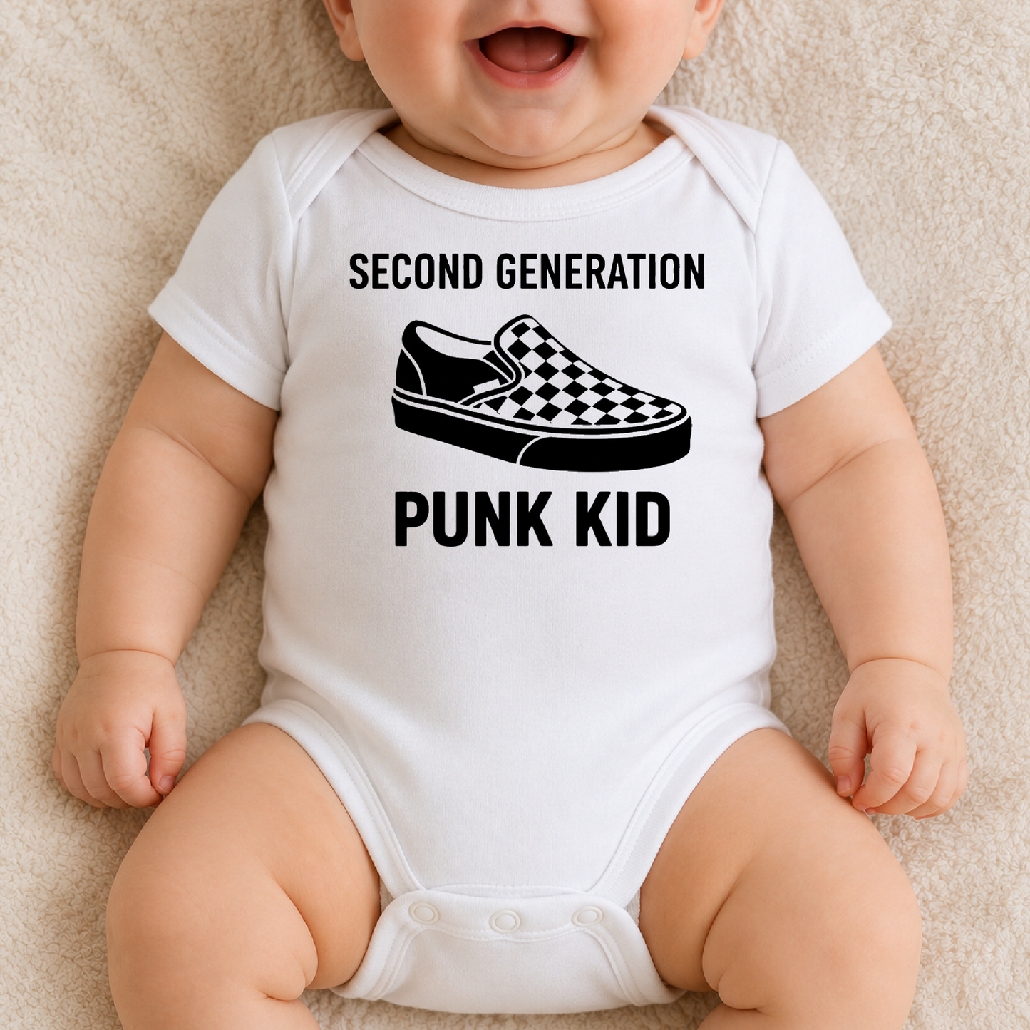 Second Generation Punk Kid Baby Vest | Punk Babygrow | Alternative Baby Gift