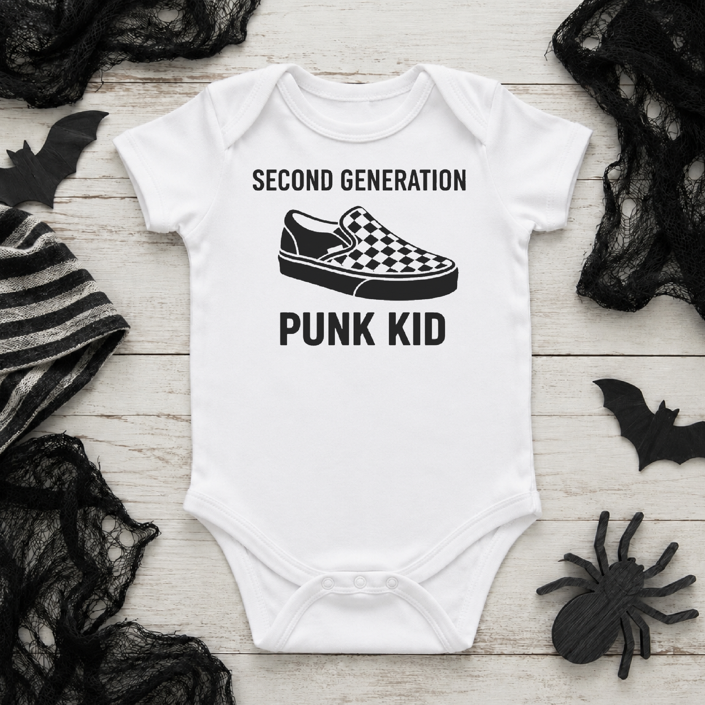 Second Generation Punk Kid Baby Vest | Punk Babygrow | Alternative Baby Gift