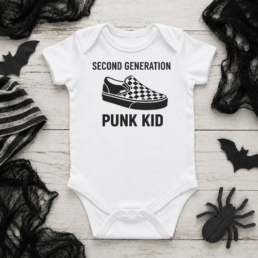Second Generation Punk Kid Baby Vest | Punk Babygrow | Alternative Baby Gift