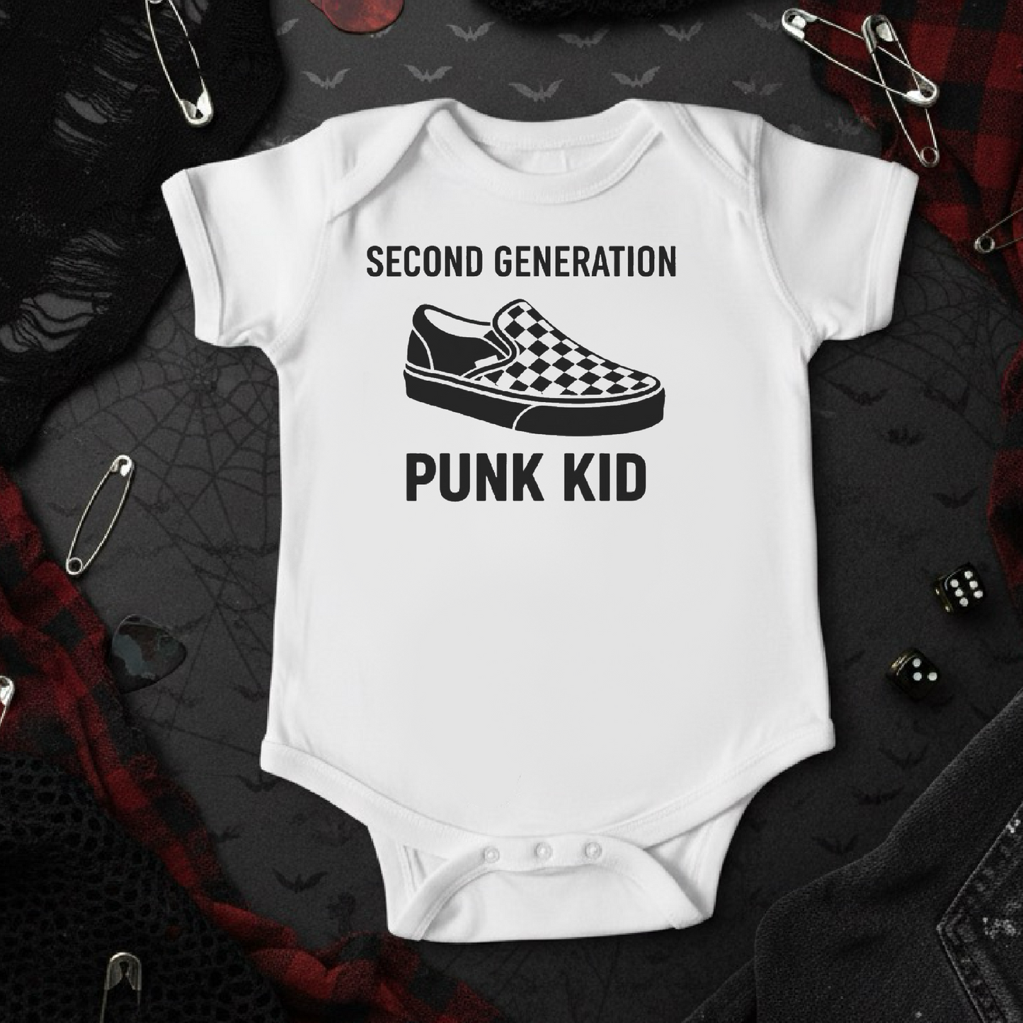 Second Generation Punk Kid Baby Vest | Punk Babygrow | Alternative Baby Gift