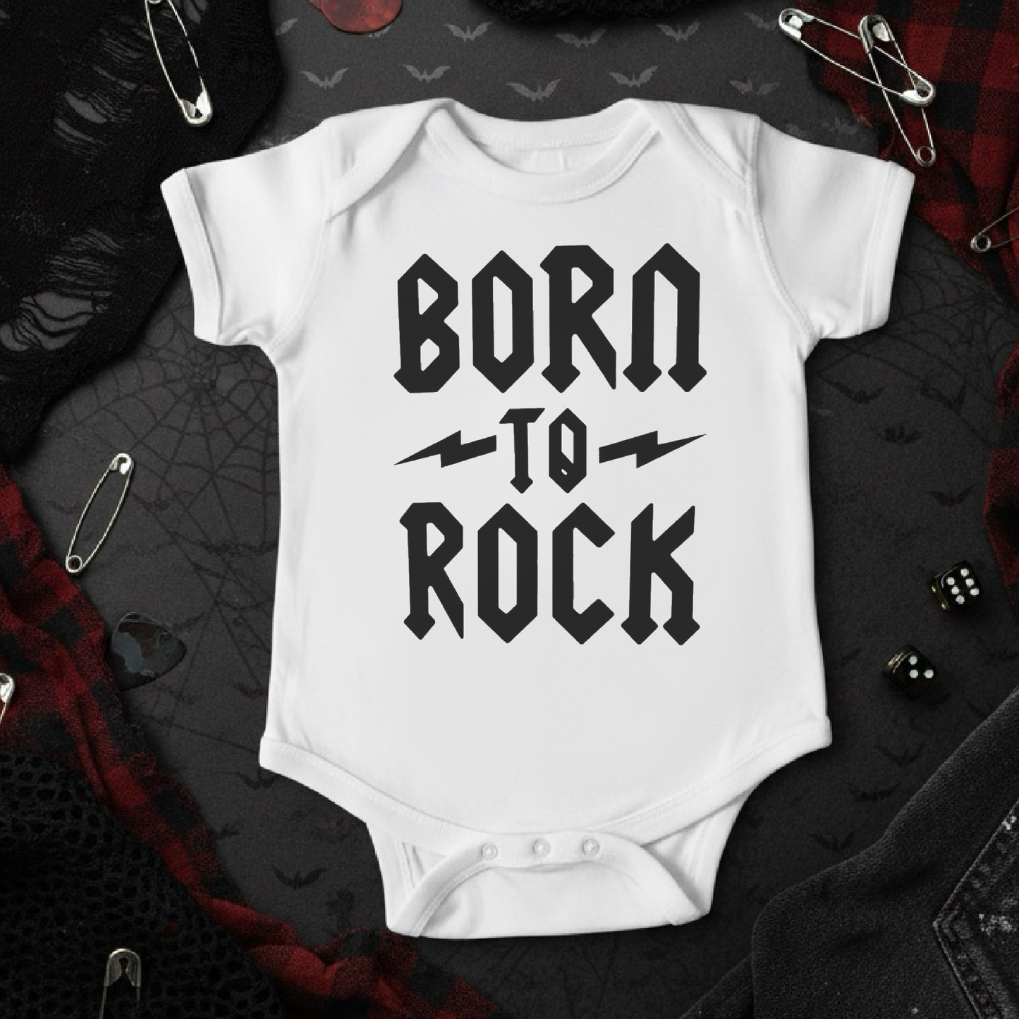 Born To Rock Baby Vest | Rock Music Babygrow | Alternative Baby Gift