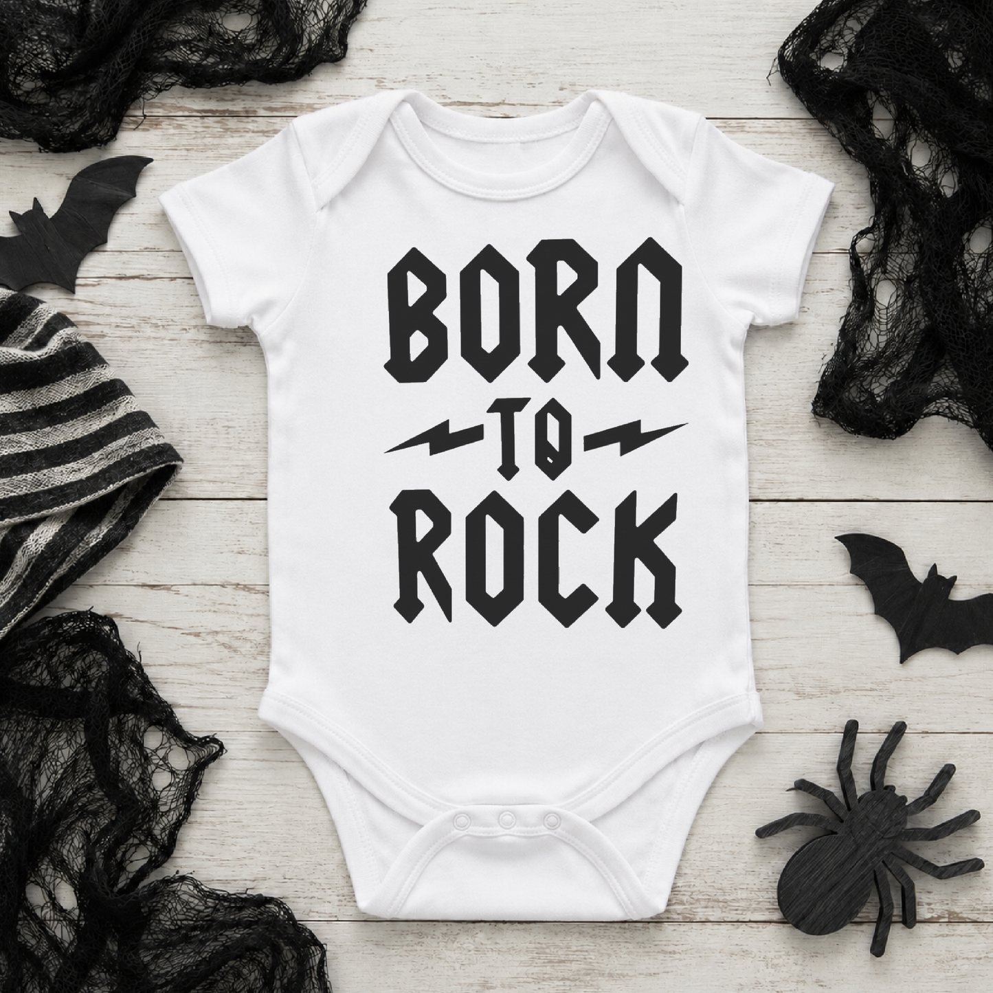 Born To Rock Baby Vest | Rock Music Babygrow | Alternative Baby Gift
