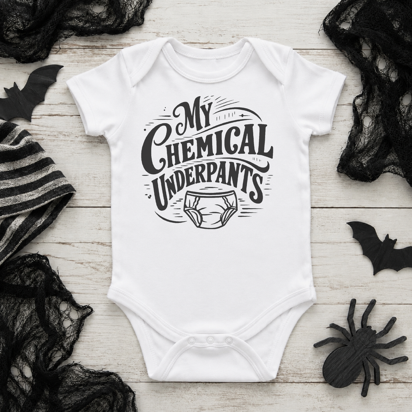 Funny Baby Vest – My Chemical Underpants | Alternative Baby Gift