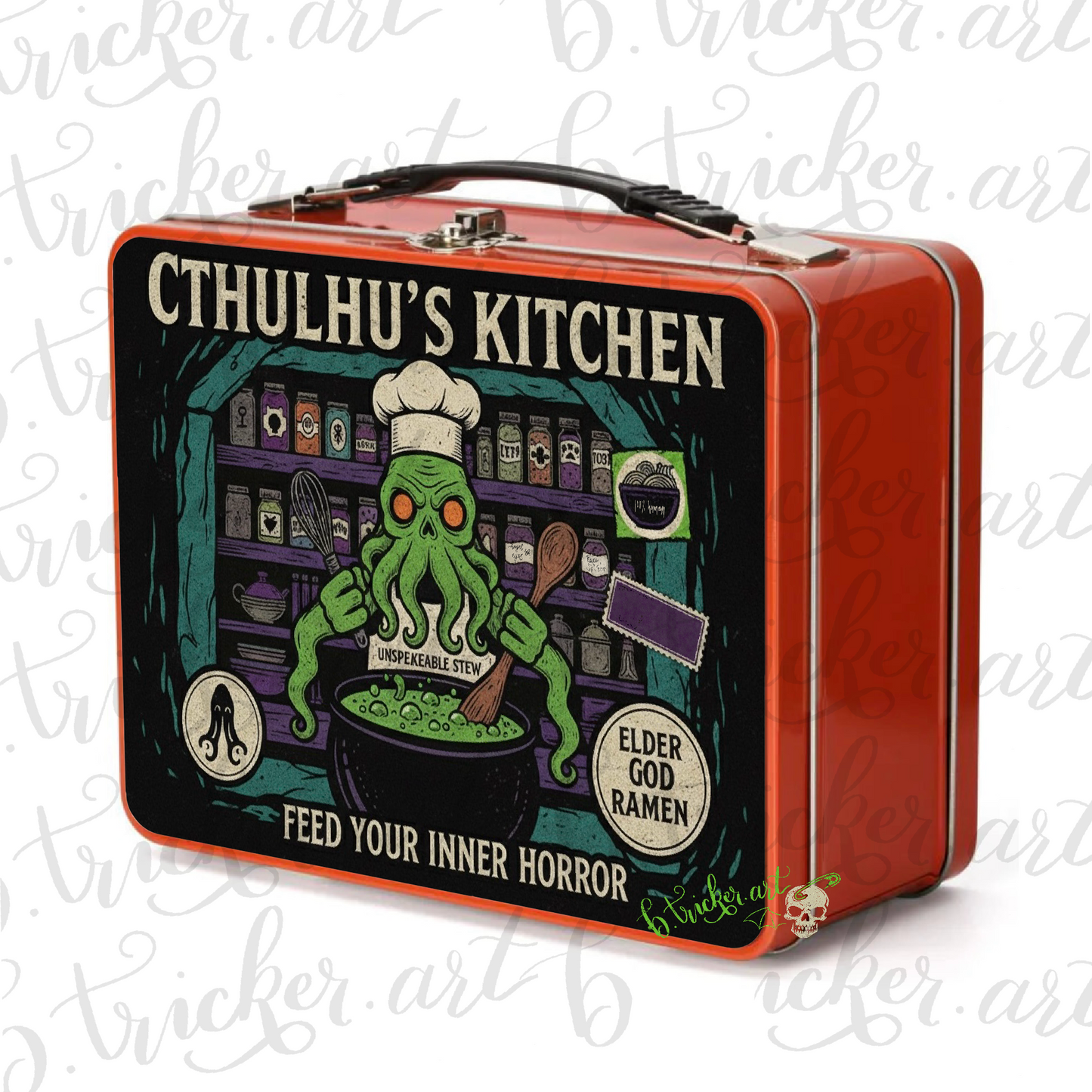 Cthulhu’s Kitchen Metal Lunch Box | Gothic Lovecraft Alternative Punk Lunch Box | Adults & Kids